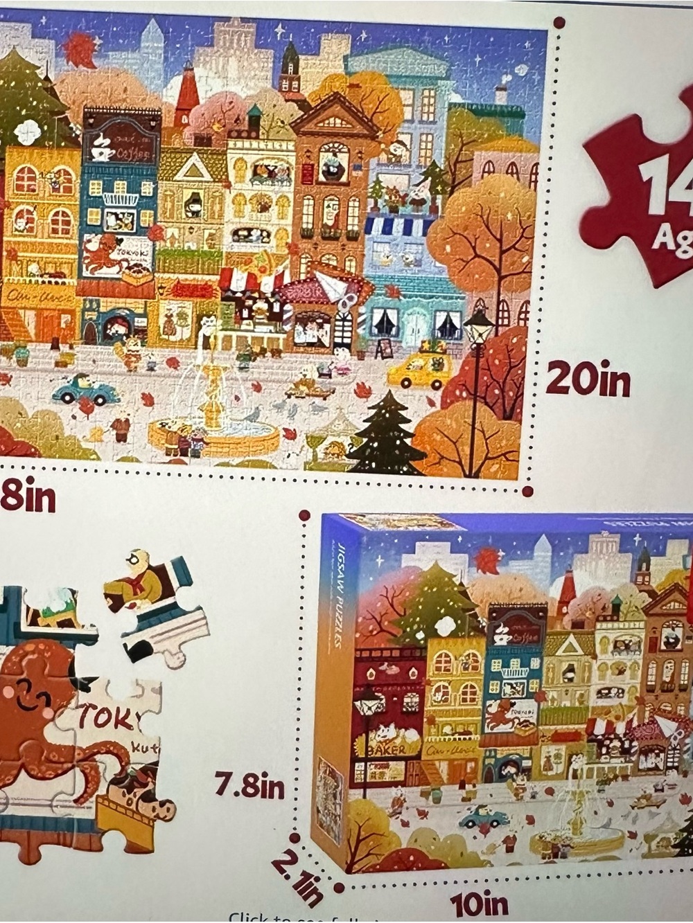 Colorful Cityscape Jigsaw Puzzle - Autumn Village Scene 1000 pieces